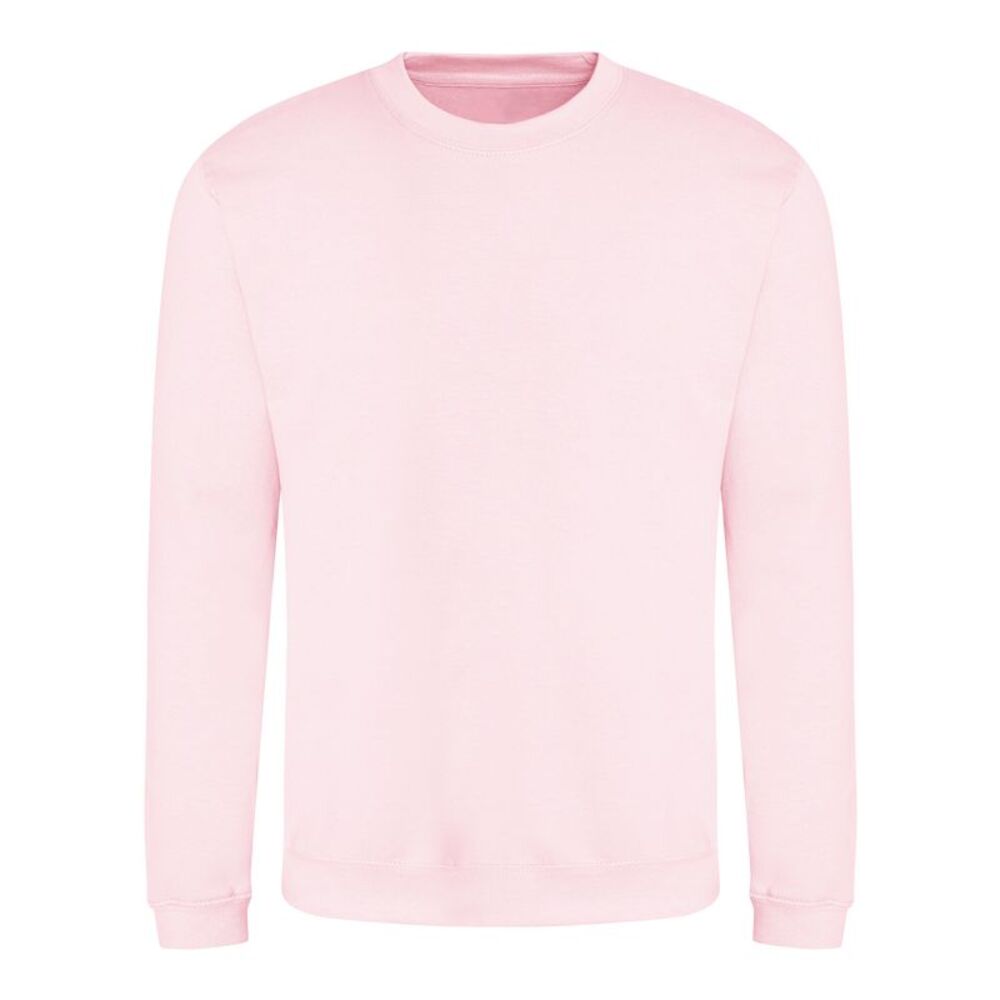 AWDis Just Hoods AWDis Unisex Crew Neck Plain Sweatshirt (280 GSM) / Baby Pink